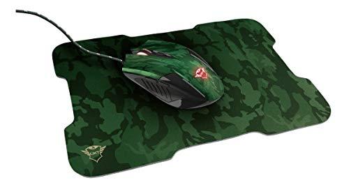 Trust GXT 781 Rixa - Mouse Gaming con Tappetino, Edizione Camo Verde