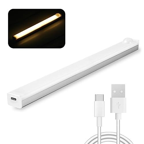 Vinmooog Luce Armadio LED notturna, sottopensile con sensore di movimento, luci led 20CM 3Modalità barra sottopensile Per Camera Da Letto Corridoio (Colori caldi)