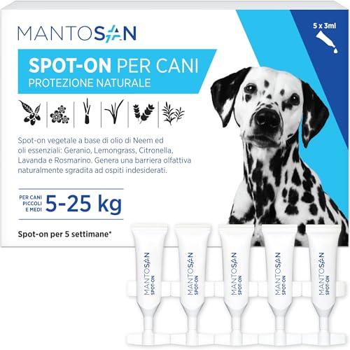 Mantosan Spot-On Vegetale per Cani 5-25kg - Protezione Naturale Made in Italy