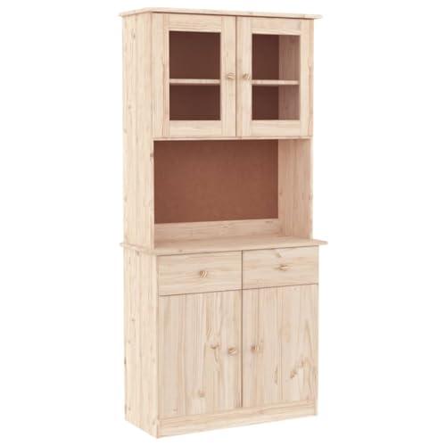 Credenza Alta in Legno Massello di Pino - vidaXL 77x35x165 cm