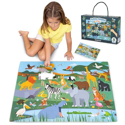 BONNYCO Puzzle Bambini XXL Animali della Giungla