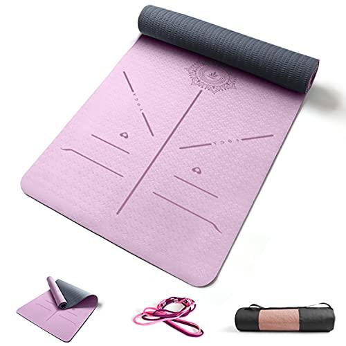 Tappetino Yoga Imbottito Antiscivolo FP-TECH (Fucsia-Grigio)