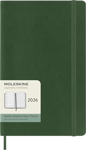 Moleskine Agenda Settimanale 2026, Large, Verde - Organizza il Tuo Anno con Stile