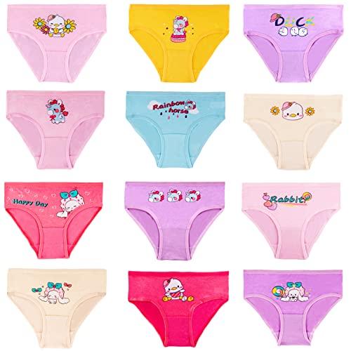 JackLoveBriefs 12 Slip in Cotone per Ragazze - Intimo con Motivi Assortiti