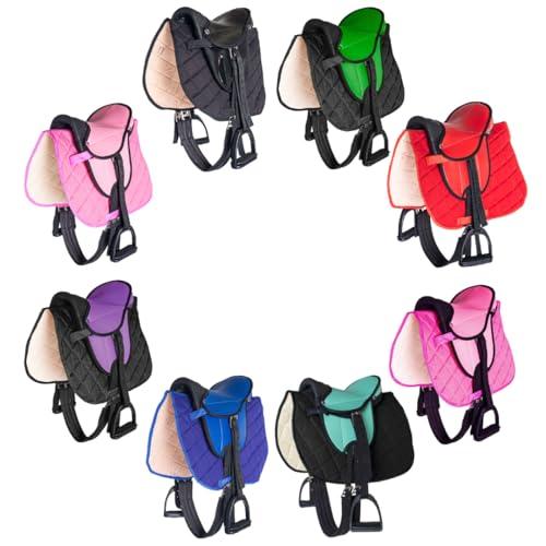 PFIFF Set Completo Sella per Shettys e Cavalli in Legno - Nero