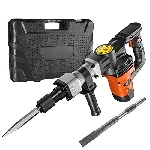 VEVOR Martello Demolitore per Calcestruzzo 1400W 2 Punte a Scalpello per 2900BPM, Kit di Martello Demolitore Elettrico 220V per Lavorazione su Cemento Mattoni Piastrelle Demolizione per Muro 19J