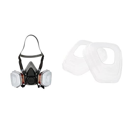 3M Respiratore Semimaschera 6002C con Filtri e Ghiere Coprifiltro 501