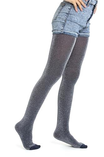 Gi&Gi Collant coprenti 70 denari da bambina caratterizzati da un brillante glitter colorato.N.2205 (IT, Età, 4 anni, 6 anni, Regular, BLU SCURO)