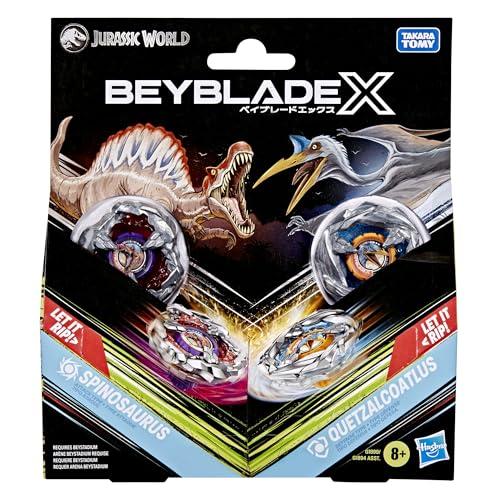 Hasbro Beyblade X Jurassic World - Spinosauro vs. Quetzalcoatlus: Set Multiplo per Battaglie Emozionanti