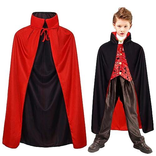 Winwild Mantello da Vampiro con Colletto Reversibile - Nero e Rosso, 120cm