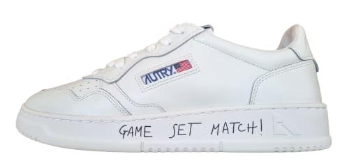 AUTRY Scarpe Sneakers Uomo in Pelle Medalist Match AULM ML08 Bianco 40