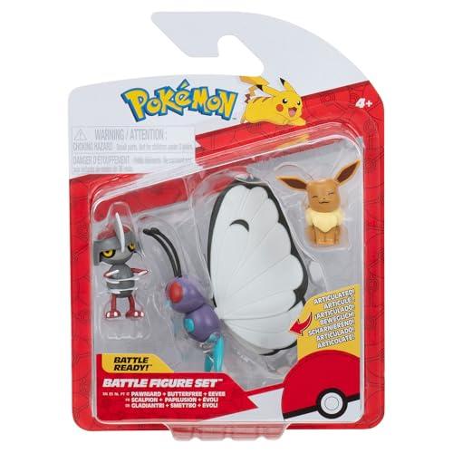Pokémon PKW3737 - Set di figure da battaglia, Evoli, Gladiantri, Smettbo, personaggi ufficiali