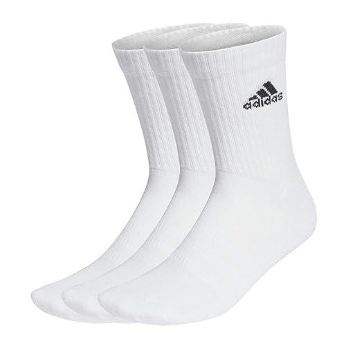 adidas Unisex - Adulto Cushioned Crew Socks 3 Pairs, White / Black, 37-40