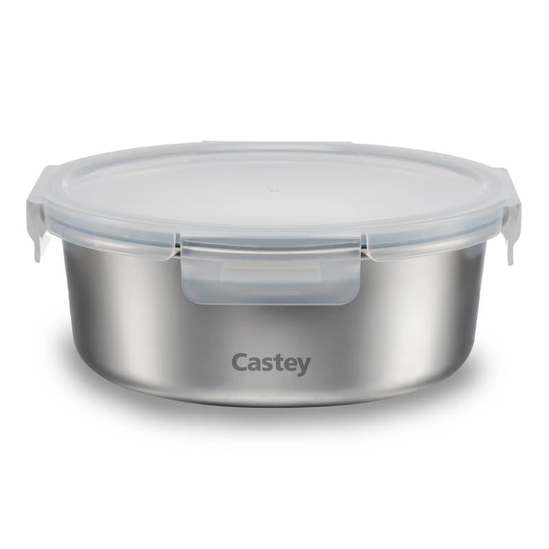 Castey - Contenitore ermetico rotondo in acciaio inox 1500ml