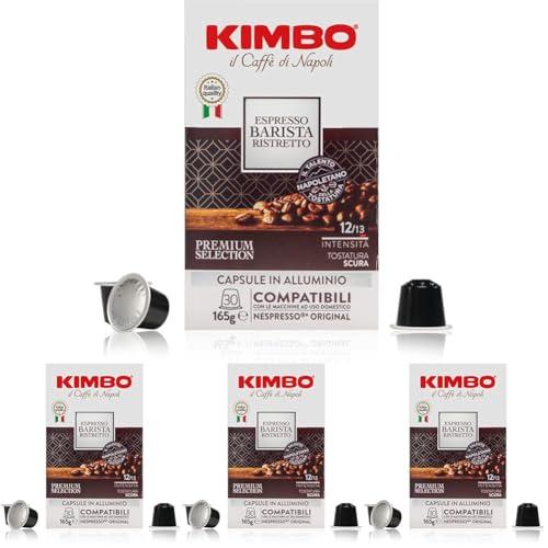 Kimbo Capsule Compatibili Nespresso* Original in Alluminio - 30 Capsule - Espresso Barista Ristretto (Confezione da 4)