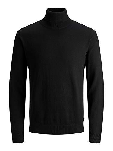 Jack & Jones Maglione a collo alto in misto cotone. Nero