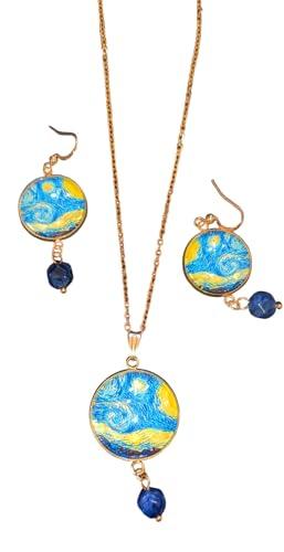 Parure Il Bacio con Pietra Naturale: Set Orecchini e Collana Cabochon