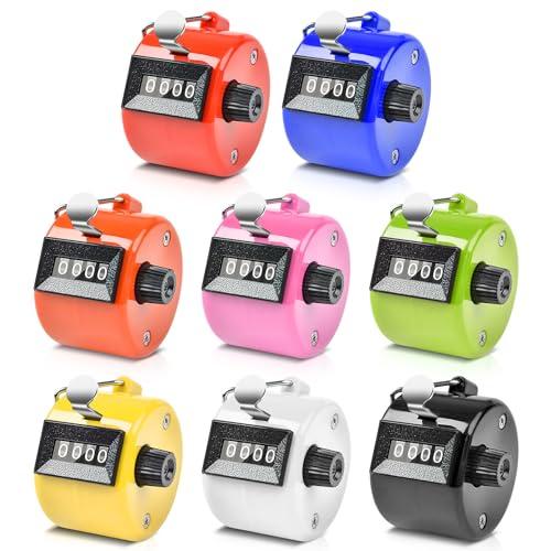 Set di 8 Contatori Manuali Meccanici Colorati a 4 Cifre