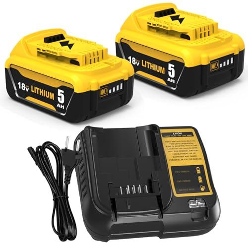 Kit 2 Batterie 18V 5.0Ah DCB200 + Caricabatterie DCB107 per Dewalt