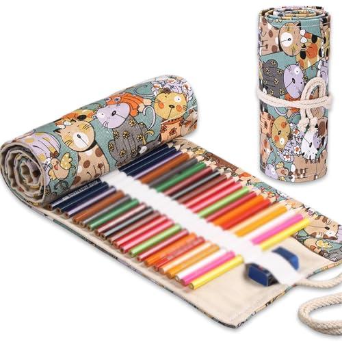 COYUN Astuccio Arrotolabile 72 Fori - Gatto Celeste
