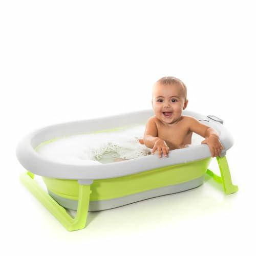 InnovaGoods Vasca Neonati Pieghevole con Cuscino e Termometro