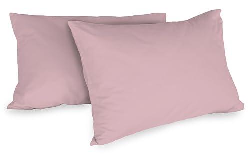 Zer0bed, Coppia Di Federe In Cotone Rosa 52x80 CM