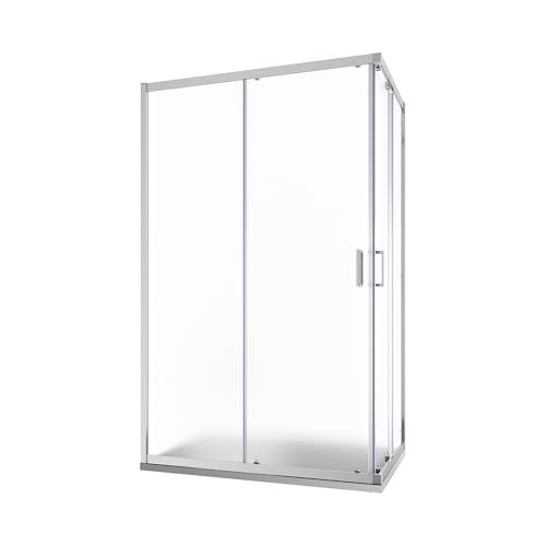 Box Doccia Angolare Tonga - Cristallo 6mm, Profili Cromati, Design Squadrato