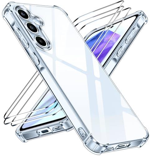 iVoler Cover Trasparente per Samsung Galaxy A55 5G con 3 Vetri Temperati