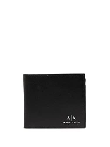 Armani Exchange A|X Portafoglio con logo in pelle liscia, nero