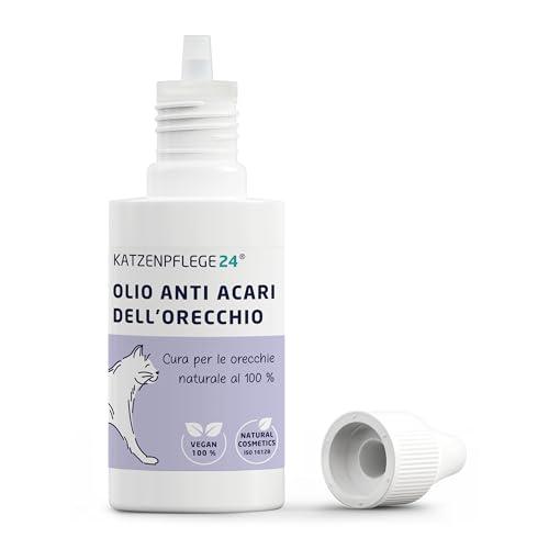 KATZENPFLEGE24 Olio anti acari dell'orecchio gatti - 50ml