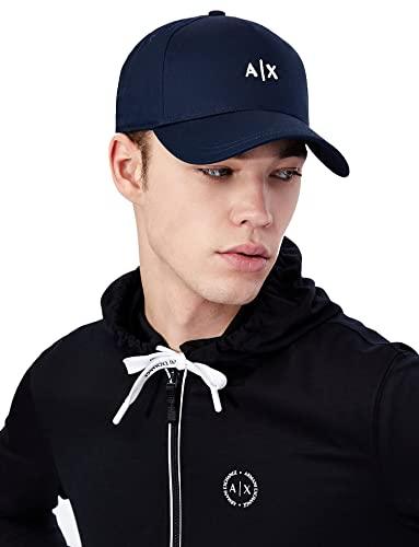 Armani Exchange Cappellino da Baseball Uomo con Logo Piccolo, Blu Navy