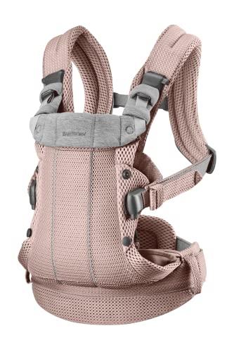 BabyBjörn Marsupio Harmony - Mesh 3D, Rosa polvere, Da 0 a 3 anni, 3,2-15 kg, 4 posizioni, Ergonomico