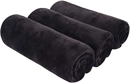 BW&HM Asciugamano Palestra Fitness - Set da 3, 40x80cm (Nero)