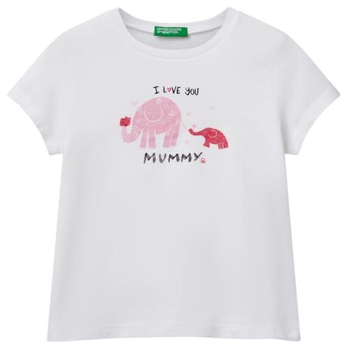 T-Shirt United Colors of Benetton Girocollo con Grafica Multicolor e Glitter