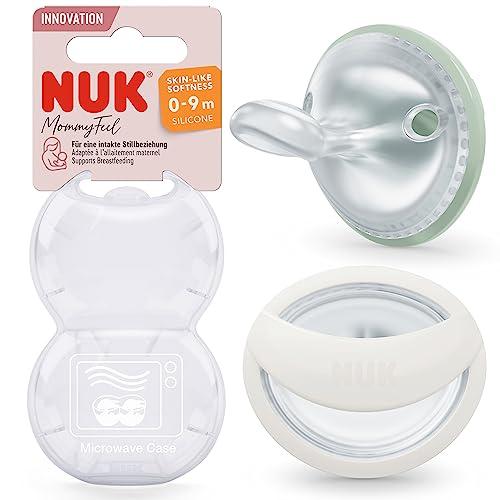NUK Ciuccio MommyFeel 0-9 Mesi - Verde e Bianco (2 Pezzi)
