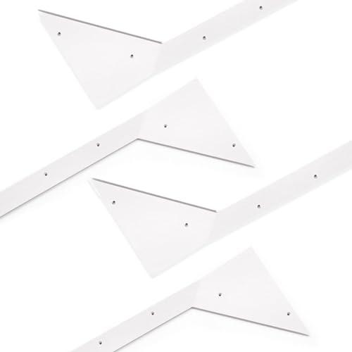 FAS PENDEZZA Serie Angolari Fermavetro Alti per Calcio Balilla - Kit Completo Biliardino, Altezza 4 cm, Materiale in Nylon, Colore Bianco
