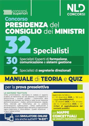 Concorso 32 Specialisti Presidenza del Consiglio dei Ministri