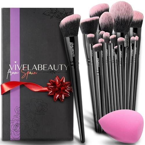 Set di 18 Pennelli Make-Up Premium Sintetici Professionali