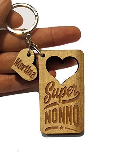 Portachiavi personalizzato Super Nonno/Nonna/Papà/Mamma
