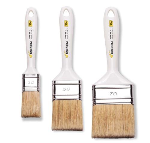 Set 3 pennelli per pittura con manico in plastica