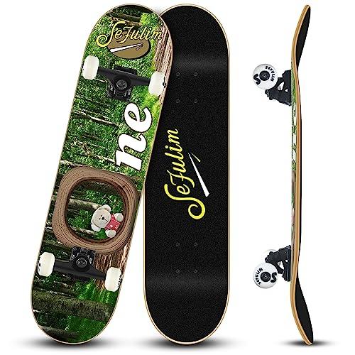 Sefulim Skateboard Completo 31 x 8 Pollici - Acero Canadese 7 Strati