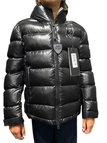Blauer Piumino Invernale Nero Lucido con Cappuccio per Ragazzi