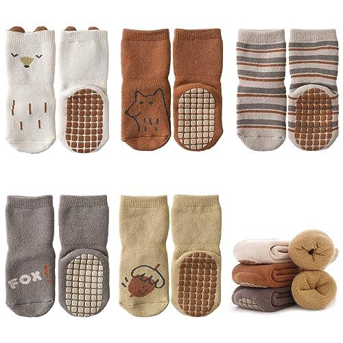 Calzini Antiscivolo Bambino/Bambina in Cotone con Motivi Animali