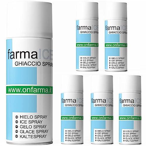 ONFARMA 5 Bombolette Ghiaccio Spray Sport 400 ml FARMA ICE ghiaccio sintetico
