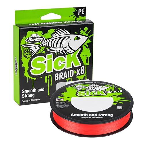 Berkley Sick Braid Treccia da Pesca Unisex, Rosso, 0.33mm, 38.1kg