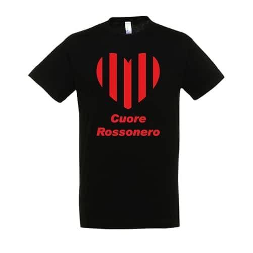 T-shirt Neonati, Bambini e Adulti - Cuore Rossonero per Veri Tifosi