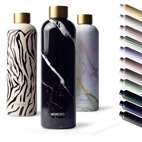 MAMEIDO Borraccia Termica 1 Litro - Black Marble Gold