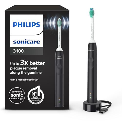 Philips Sonicare Spazzolino Elettrico Sonico Serie 3100, Nero (modello HX3671/14)