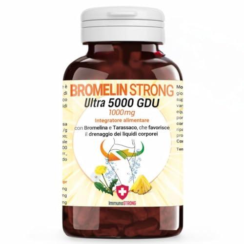 Bromelina Forte Drenante - Bromelina Drenante Purissima Alto Dosaggio 5000 Gdu Con Tarassaco Ad Azione Anticellulite E Detox 120 Compresse 1000 Mg - ImmunoSTRONG