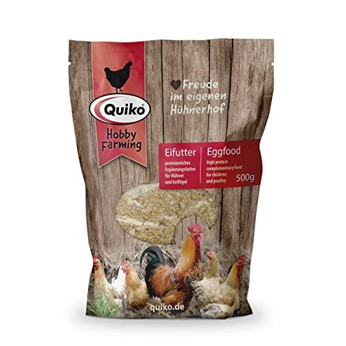 Quiko Hobby Farming Mangime per Uova Pollo 500g - Mangime concentrato e condizionato ricco di proteine per polli, quaglie e pollame come le galline ovaiole - Con vitamine e miele